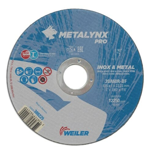 weiler-metalynx-pro-inox-metal-125x1x2223-20a60r-bf-cutting-wheel