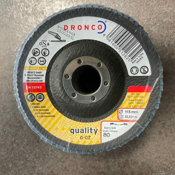 dronco-g-qz-quality-tapered-115x22-80-grit-flap-disc
